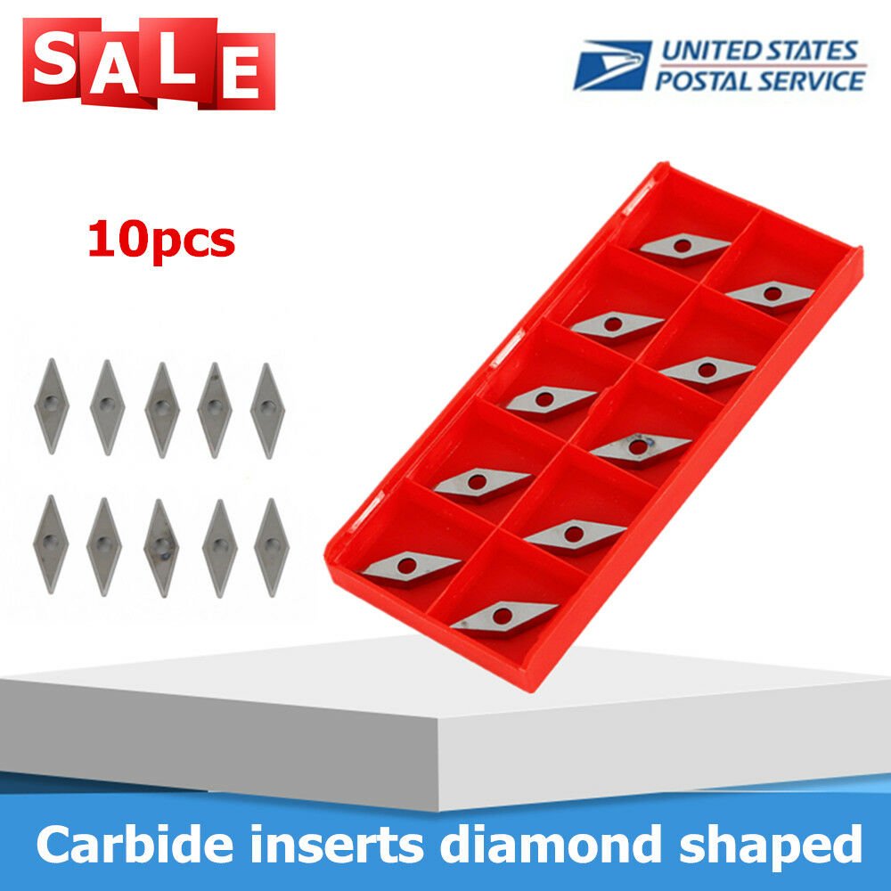 Carbide Inserts Turning Tool diamond shaped blade  for woodworking 10pcs/ set US