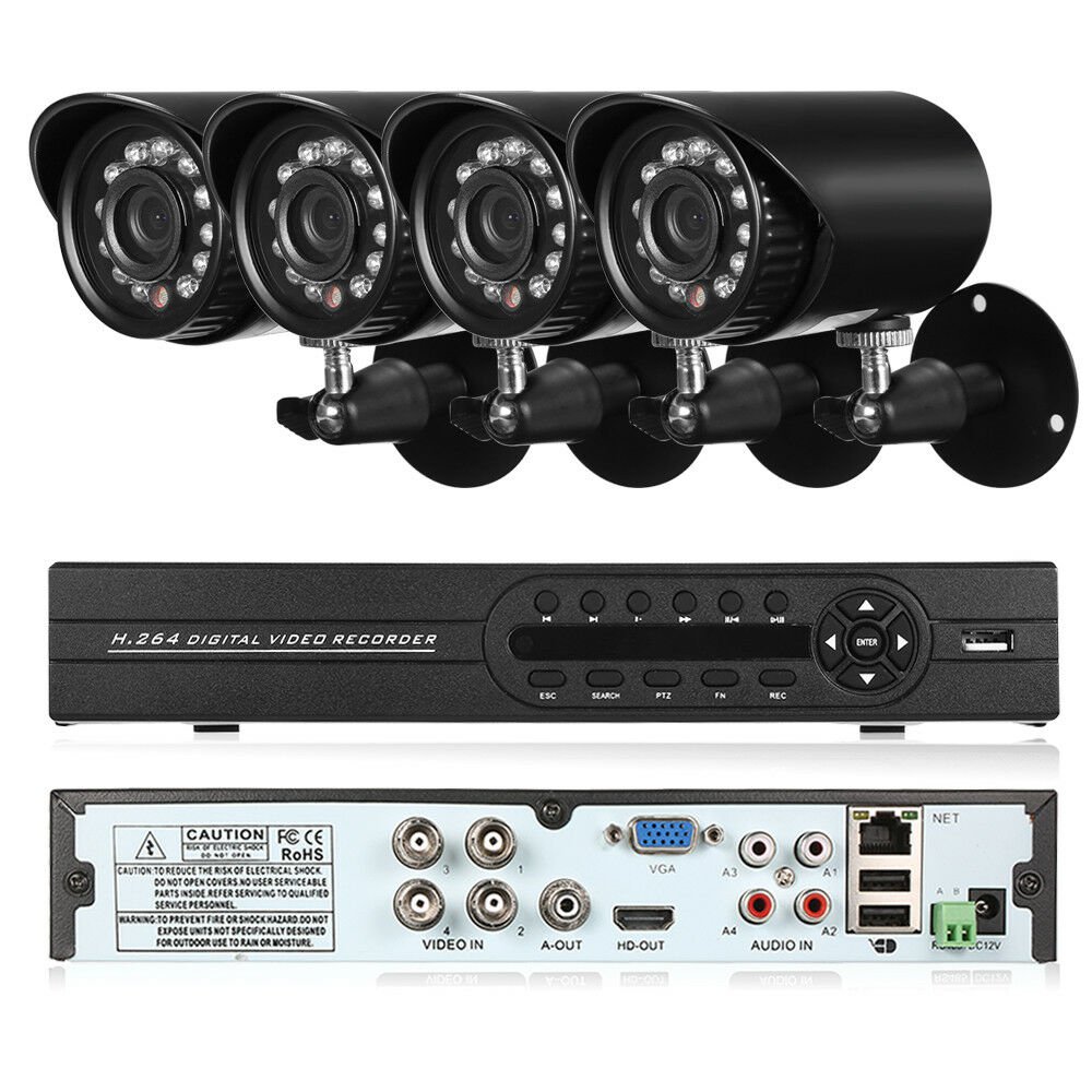 4 Channel CCTV Camera Complete Security System w/ 1TB DVR- NEW!!