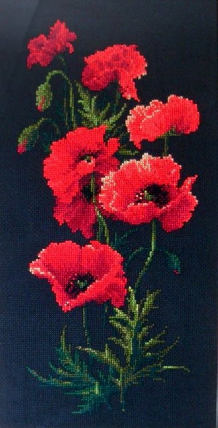 Cross stitch pattern PDF poppy, Cross stitch pattern PDF poppies, Cross stitch pattern PDF flowers