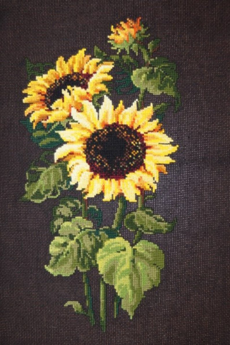 Cross stitch pattern PDF sunflowers, Sunflower xstitch