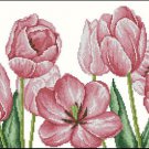Cross stitch pattern PDF pink tulips, flowers xstitch