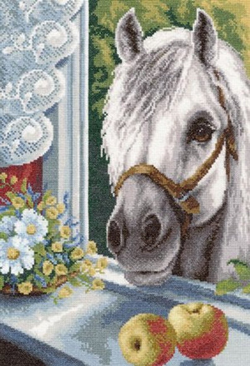 Cross stitch pattern PDF Horse My friend came,horse xstitch