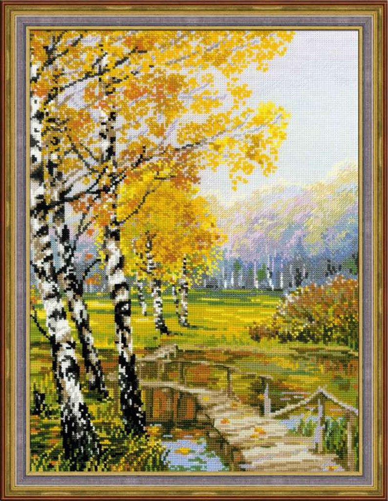 Cross stitch pattern PDF autumn, landscape xstitch