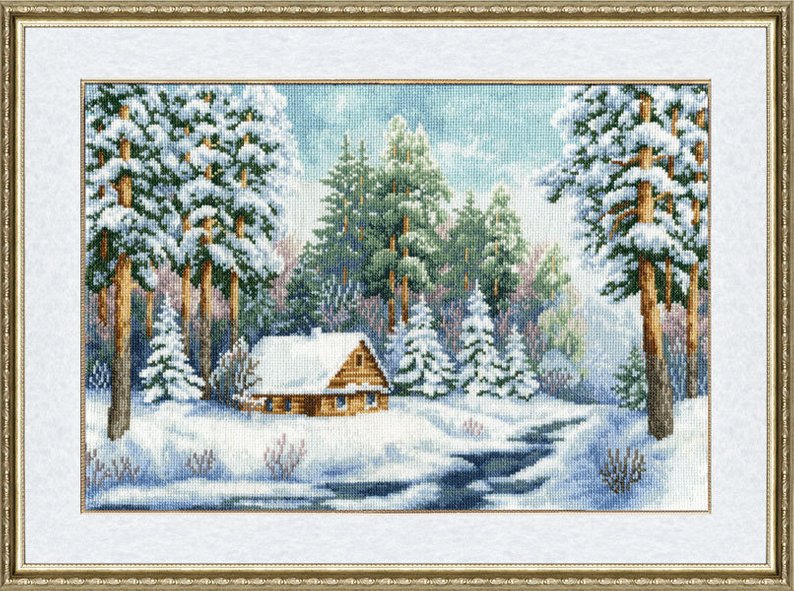 Cross stitch pattern PDF winter, landscape xstitch