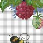 Cross stitch pattern PDF raspberries, bee xstitch