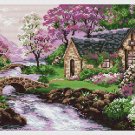 Cross stitch pattern spring landscape, spring xstitch