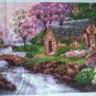 Cross stitch pattern spring landscape, spring xstitch