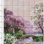 Cross stitch pattern spring landscape, spring xstitch