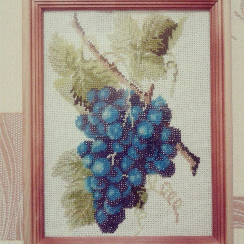 Cross stitch pattern PDF grapes, for kitchen xstitch