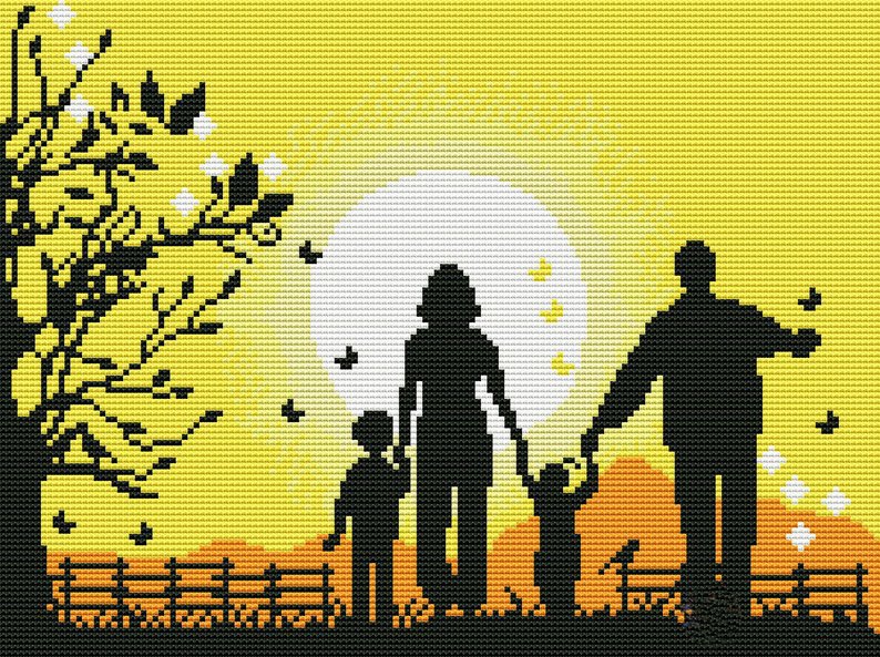 Cross stitch pattern PDF family, people xstitch