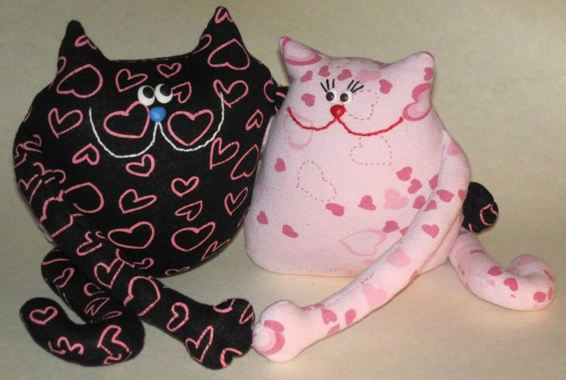 cat sewing pattern, cat soft toy pattern, pattern cats,