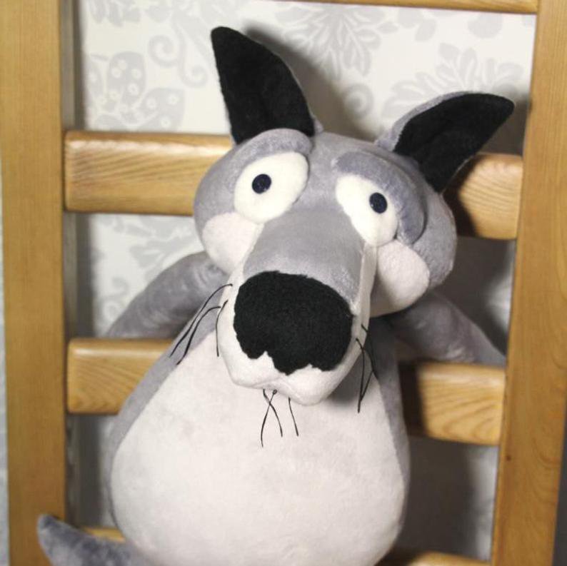 wolf sewing pattern, wolf Pattern, wolf soft toy pattern
