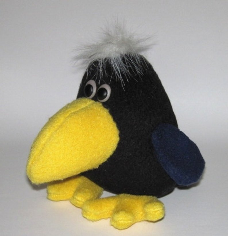 crow sewing pattern, crow soft toy pattern, pattern crow