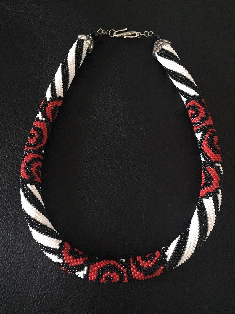 Bead Crochet Necklace Pattern, pattern for bead crochet necklace