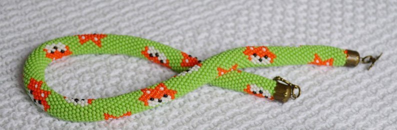 Bead Crochet Necklace Pattern, pattern for bead crochet necklace