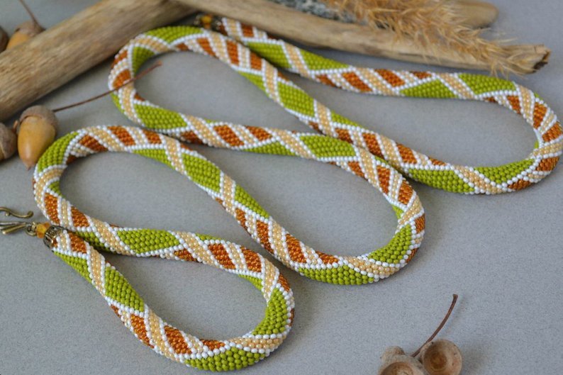 Bead Crochet Necklace Pattern, pattern for bead crochet necklace