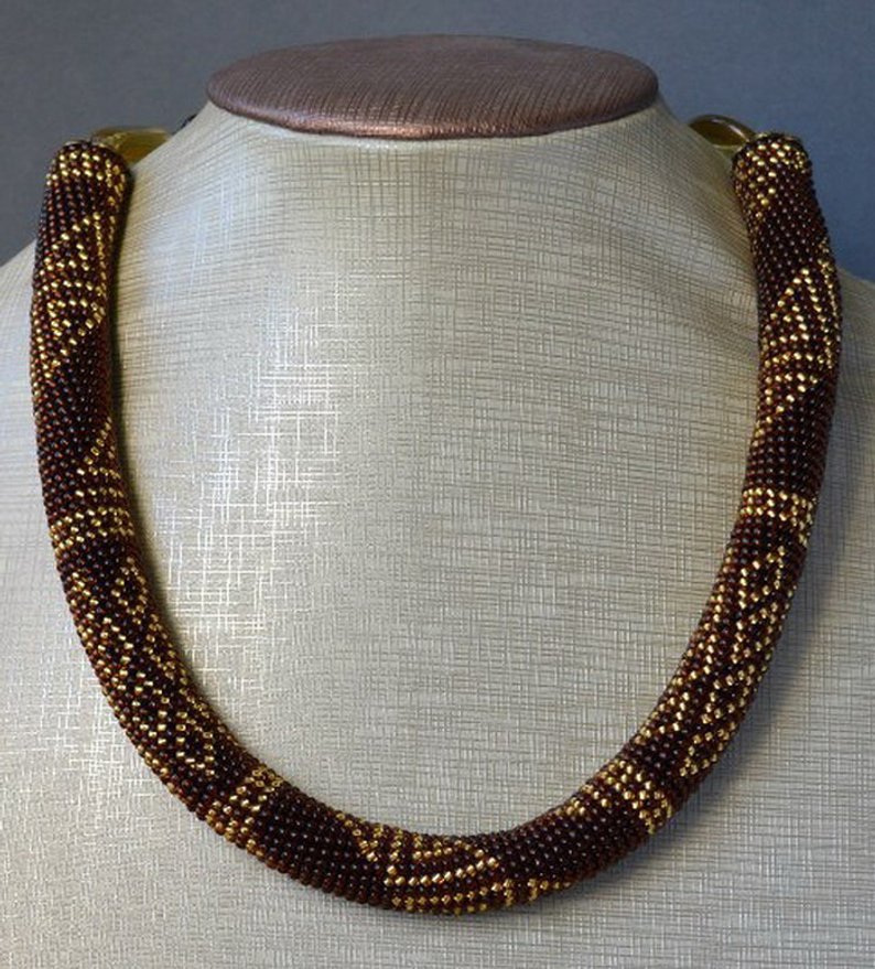Bead Crochet Necklace Pattern, pattern for bead crochet necklace