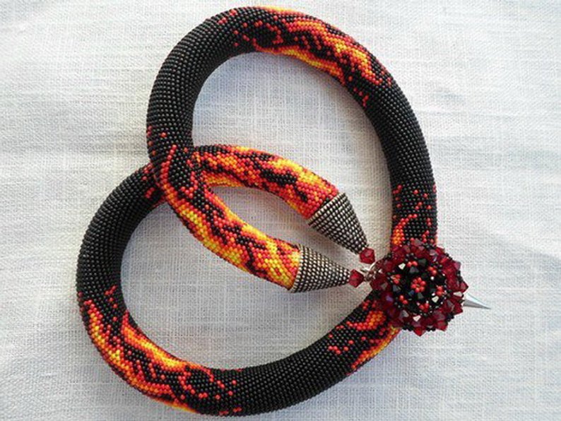 Bead Crochet Necklace Pattern, pattern for bead crochet necklace
