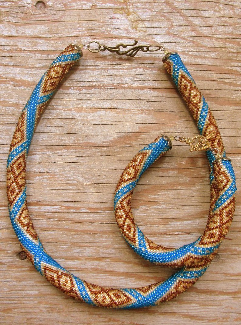 Bead Crochet Necklace Pattern, pattern for bead crochet necklace