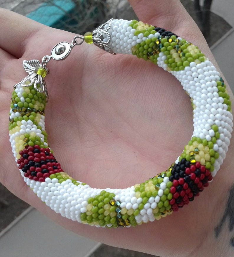 Bead Crochet Necklace Pattern, pattern for bead crochet necklace