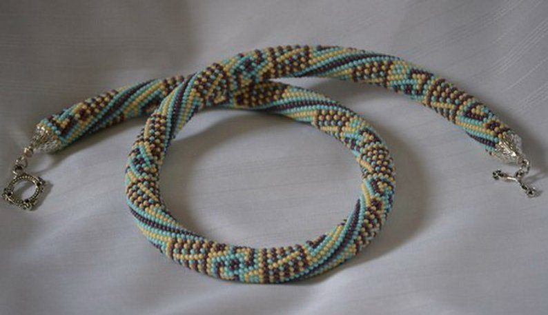 Bead Crochet Necklace Pattern, pattern for bead crochet necklace