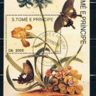St Thomas and Prince Islands 1104 Souvenir Sheet Used Butterflies Cat Val 18.00 (S0153)+