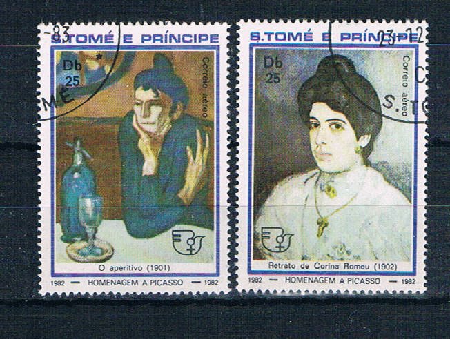 St Thomas&iuml;&iquest;&frac12;& Prince 683-84 Used pair Paintings Women 1982 (S1204)+
