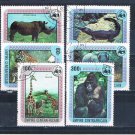 Central Africa 323-28 Used set Endangered Animals 1978 CV 5.35 (MV0222)+