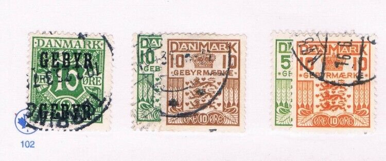 Denmark I1-5 Set Used Late Fee Cat Val 6.10 (D0008)