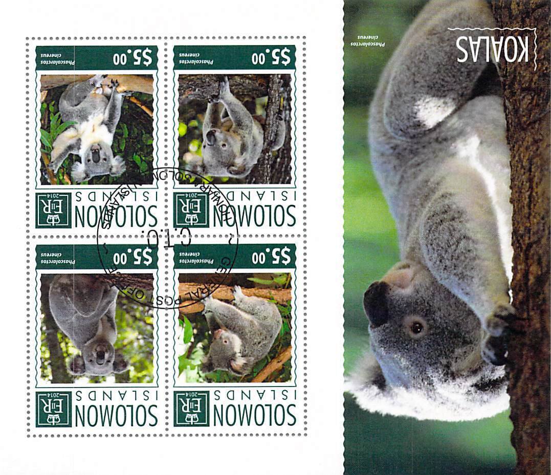 Solomon Islands 2014 CTO Sheet  Koala Bear animal 4 values (TS0031)