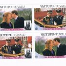 Tuvalu Vaitupu 66a-b Pair Unused Blk 4 Royal Wedding 1986 Cat Val 4.00 (T0021)