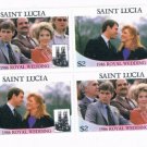 St Lucia 840a-b Pair Unused Blk 4 Royal Wedding 1986 Cat Val 6.00 (S0144)