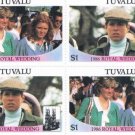 Tuvalu 382a-b Pair Unused Blk 4 Royal Wedding 1986 Cat Val 5.00 (T0024)