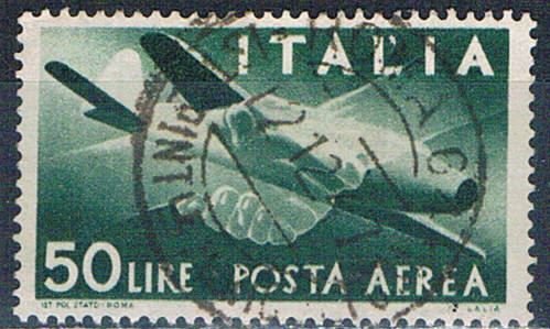Italy C113 Used Plane clasped hands 1945 CV 20.00 (I0836)