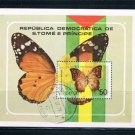 St Thomas and Prince Islands 507 Souvenir Sheet Used Butterflies Cat Val 13.50 (