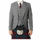 New Men's Scottish Wool Argyle Jacket And 5 Button Vest