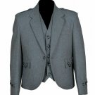 100% WOOL Argyle kilt Jacket & Waistcoat/Vest, Scottish Argyle Jacket Light Grey