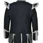 100% Wool New Scottish Black Military Piper Drummer Doublet Tunic Jacket
