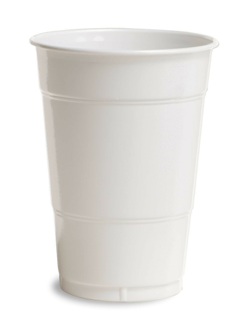 Plastic Cups 40 count Hot or Cold cups Solid Color 16 oz WHITE