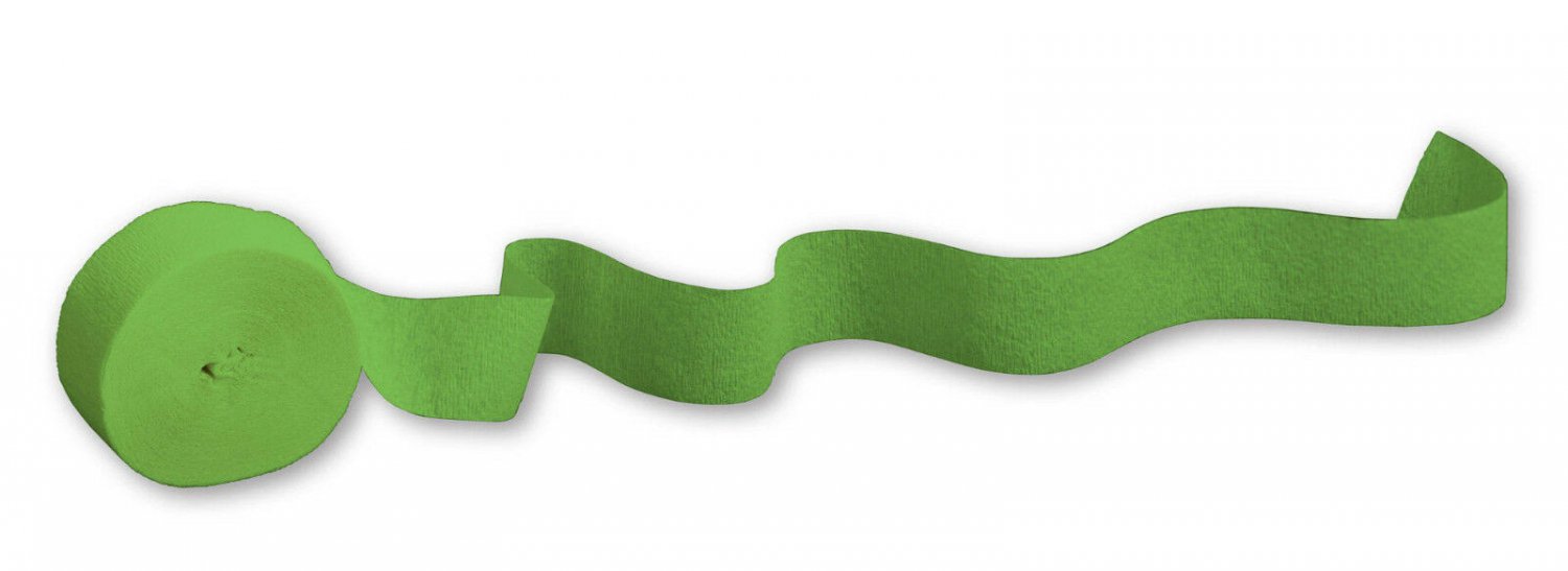 Crepe Paper Streamers LIME GREEN COLOR Party Decoration each are 2 inch