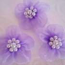 50 Organza Sheer Ribbon Wedding Flower/Pearl Craft/Sewing/Bow F5-Lavender Purple