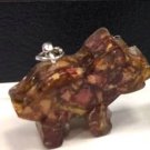Three Horn Dino Keychain
