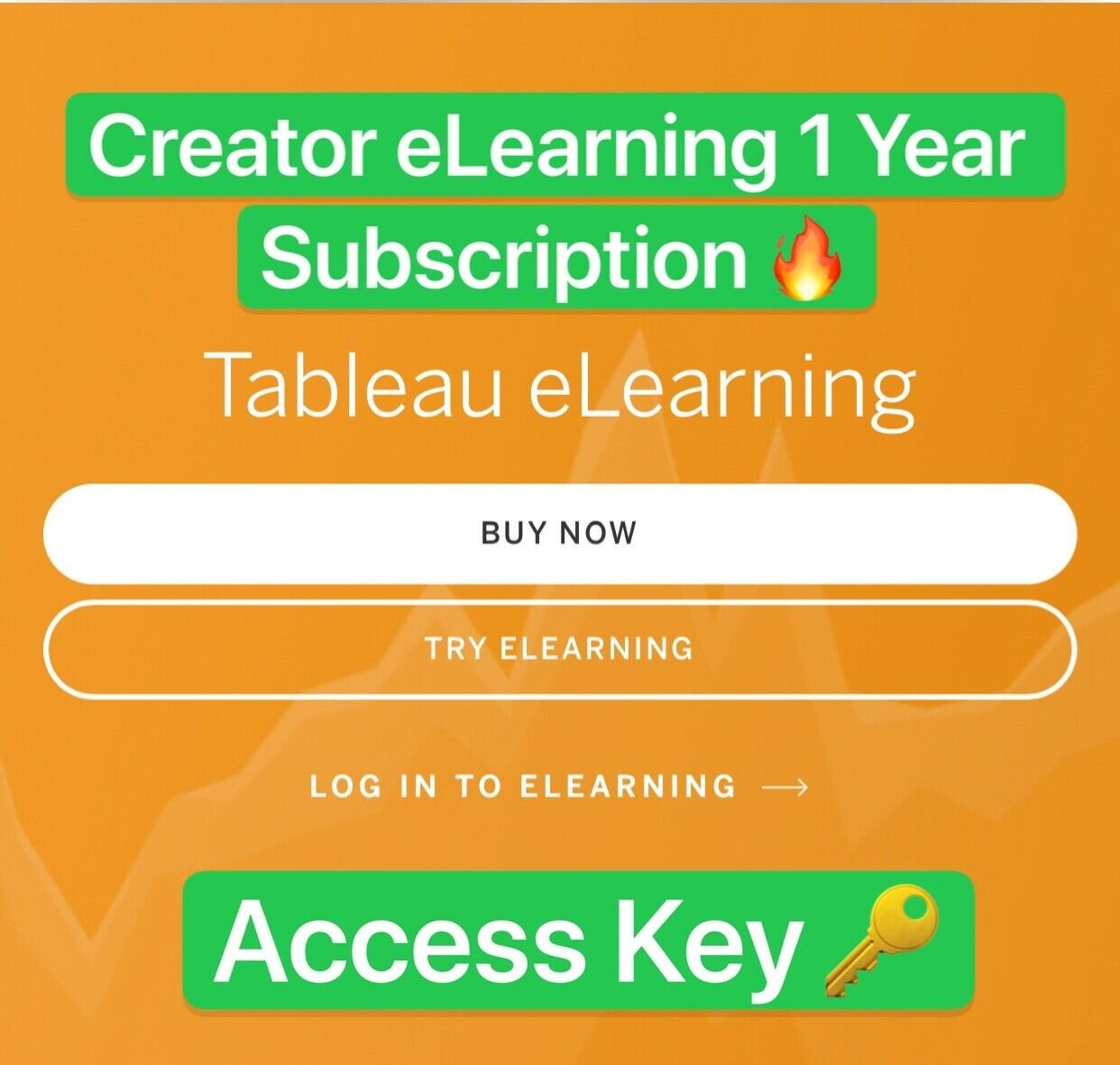 Tableau 1 Year eLearning for Creator Access Key Digital Delivery