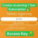 Tableau 1 Year eLearning for Creator Access Key Digital Delivery