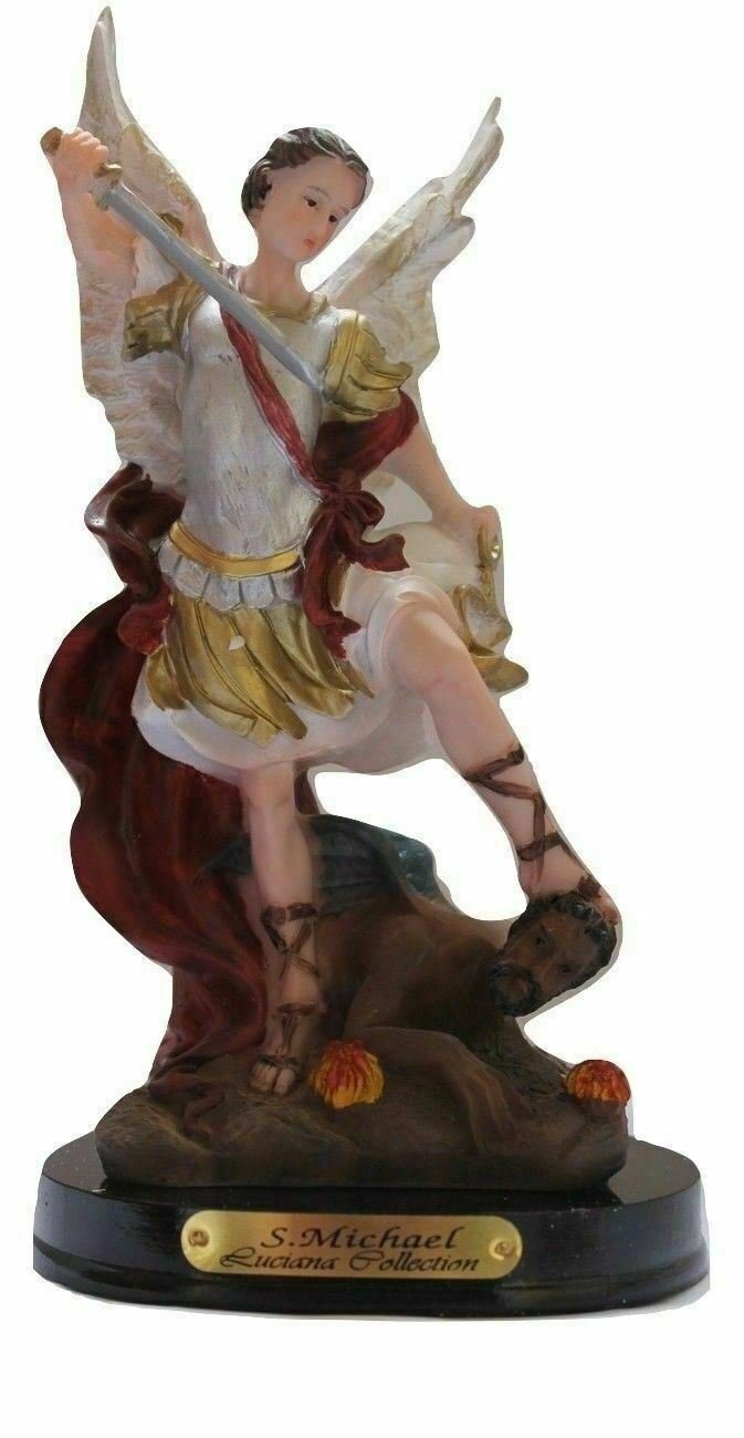 St Michael Archangel Slaying Devil 8" Statue Religious Figurine