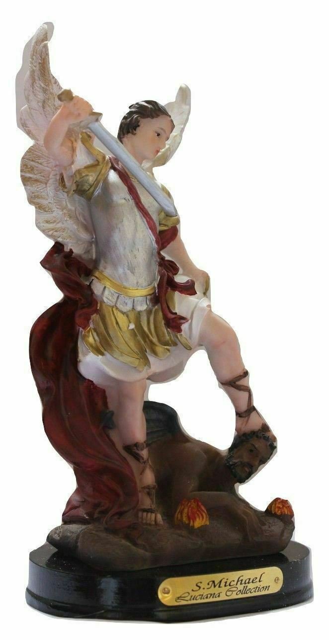 St Michael Archangel Slaying Devil 8" Statue Religious Figurine