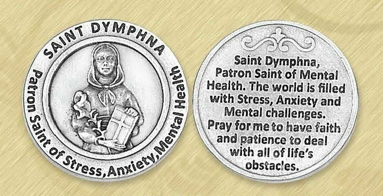 St. Dymphna Prayer Coin Patron Stress Anxiety Mental Health