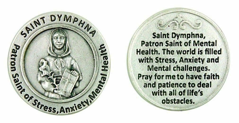 St. Dymphna Prayer Coin Patron Stress Anxiety Mental Health