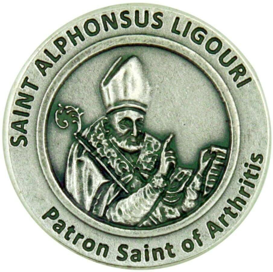 Patron Saint of Arthritis St Alphonsus Ligouri Pocket Token with Prayer