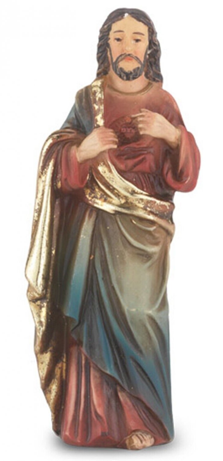 Statue Sacred Heart Of Jesus Catholic Figurine 4 Inch Patron Saint W 